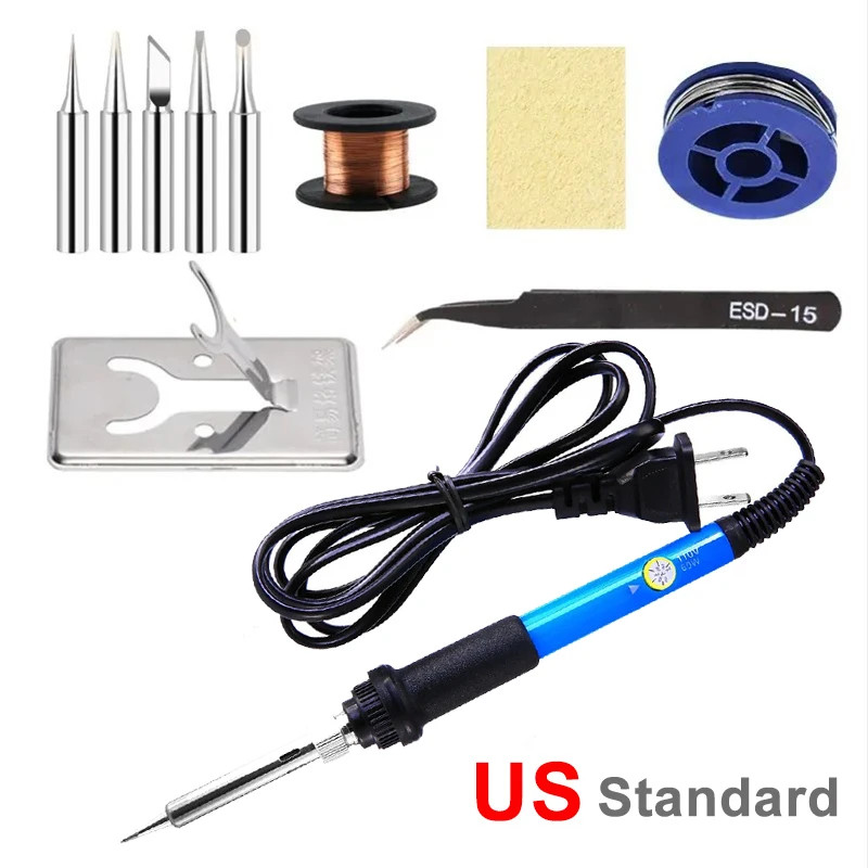 Adjustable Temperature Electric Soldering Iron 60W Welding Solder Repair Tool