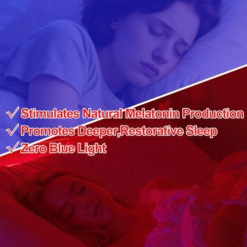 670nm Red Light Night Light for Sleep - Zero Blue Light, Adjustable 2 Pack