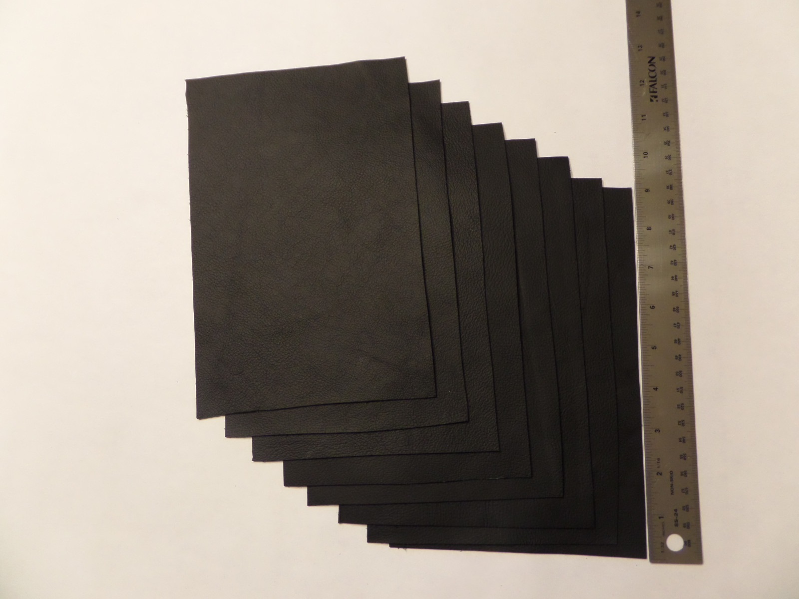 Upholstery Leather Scrap 6 x 9 inches Black 1 Piece