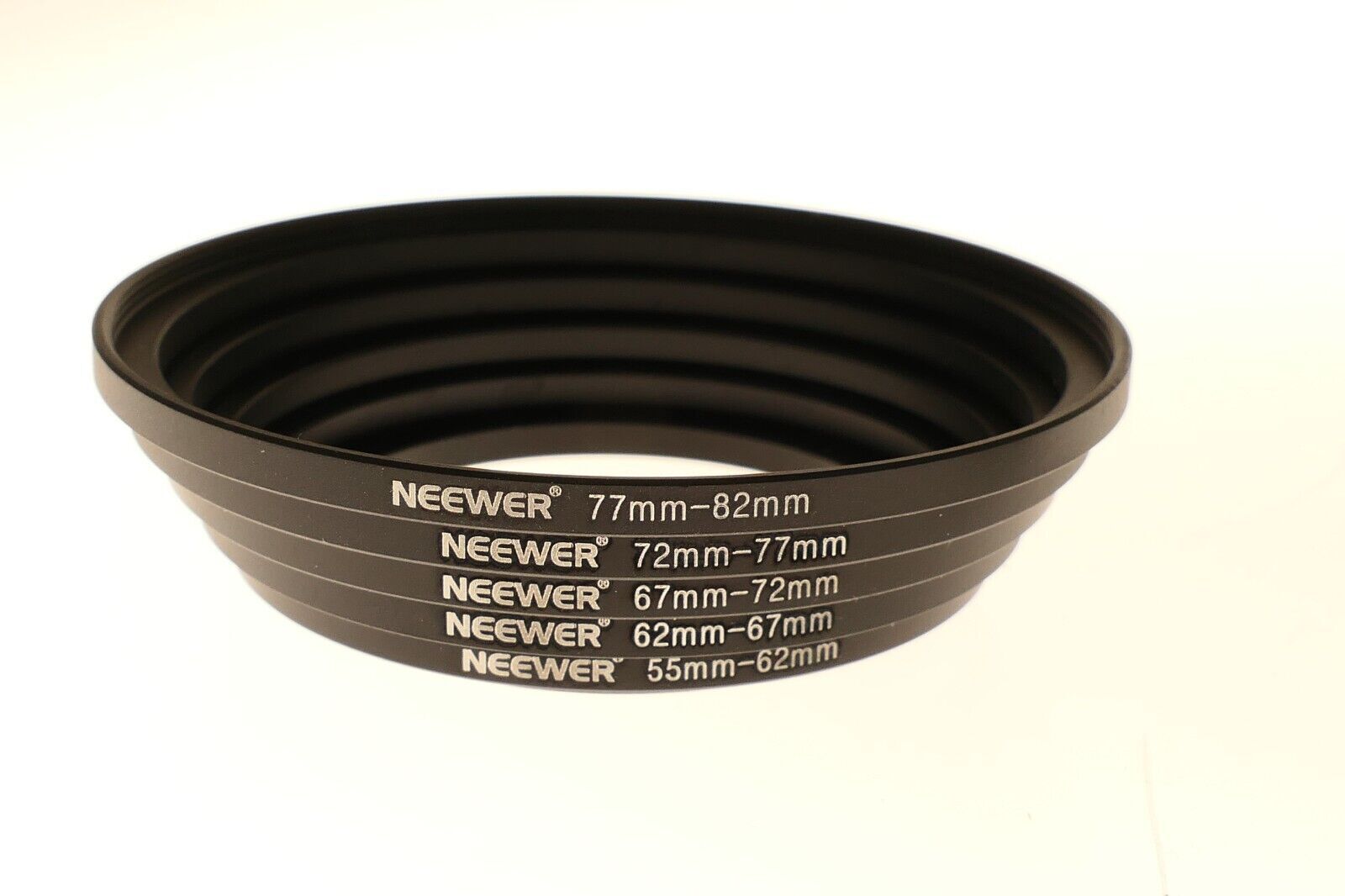 Nine (9) piece Black metal step-up ring set