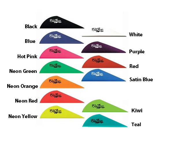 Blazer Vane 2" 100pk Arrow Fletching Mix Match Red Blue Pink Black Yellow Orange