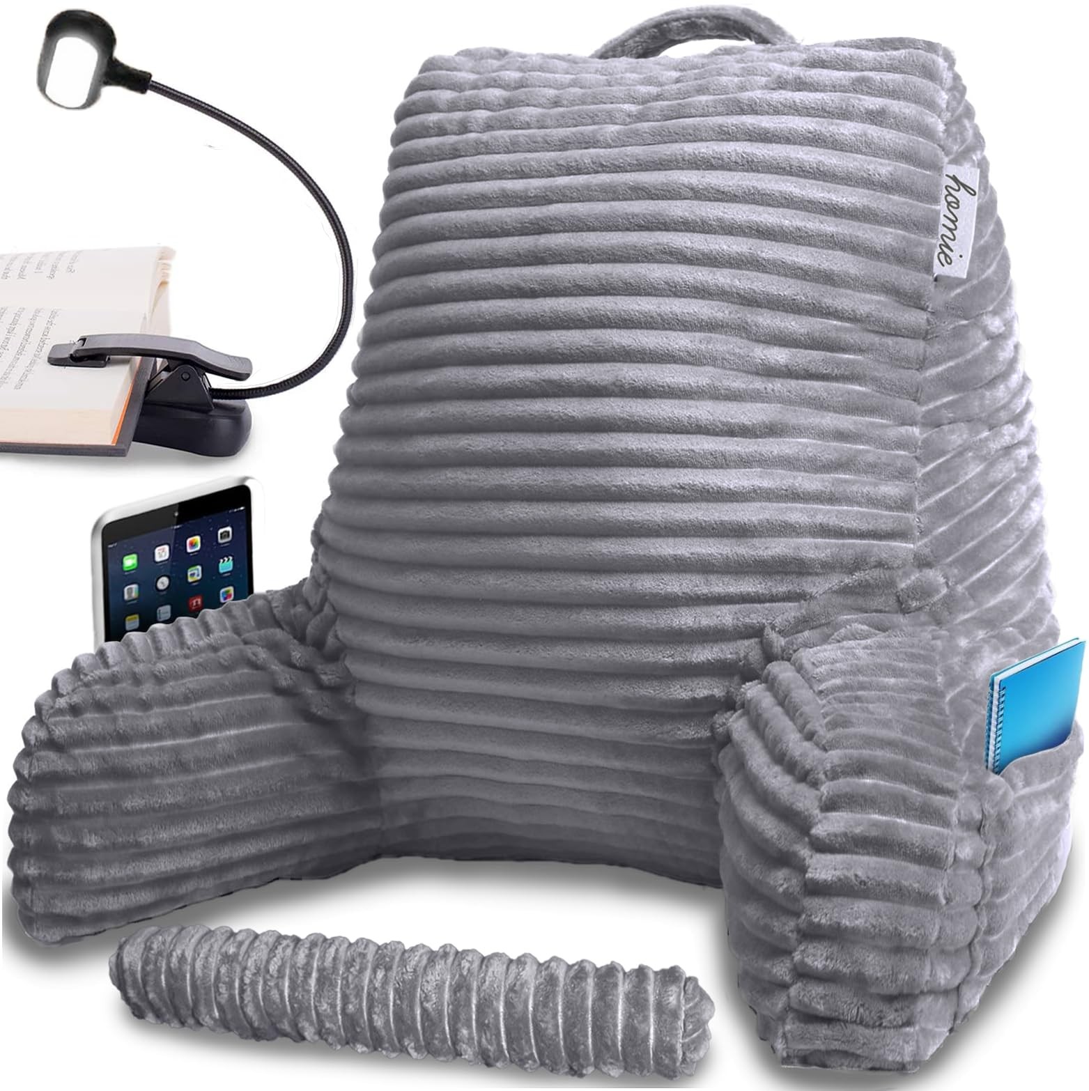 Reading Pillow with Reading Light and Wrist Support, Has Arm Rests, and Back Sup