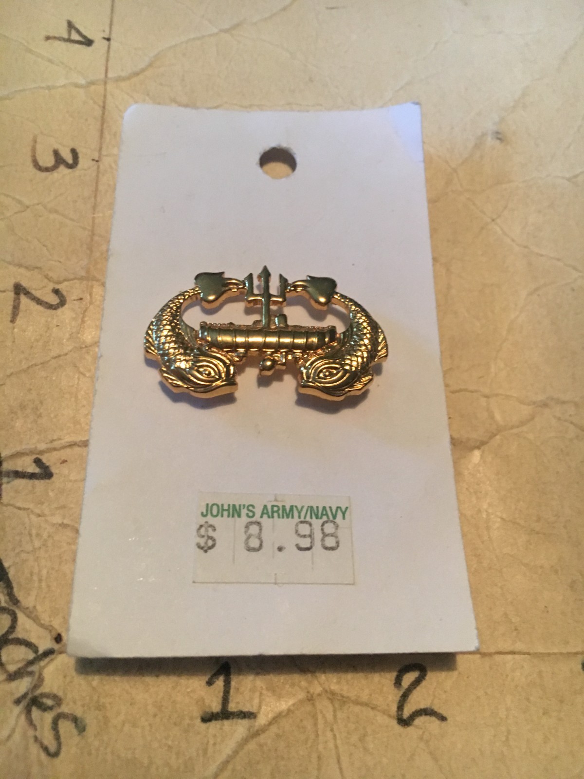 US Navy Deep Submergence Officer Badge CB gold color 7/20/25