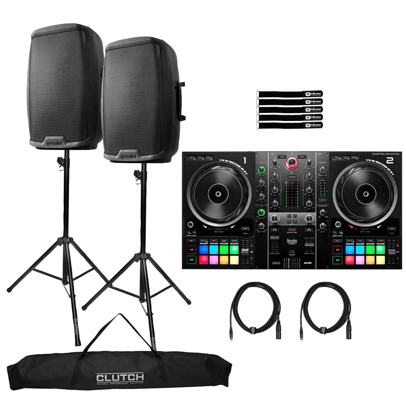 Hercules DJControl Inpulse 500 Controller with (2) AS-2115BT Speakers