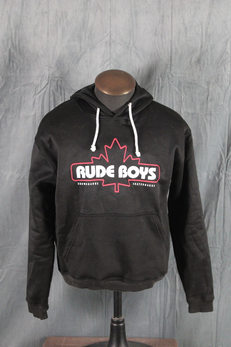 Snowboard Shop Hoodie - Rude Boys Banff Canada Maple Leaf Logo - Men's XL