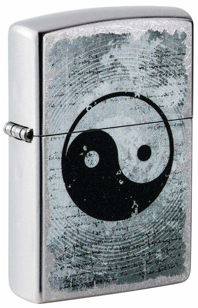Zippo Windproof Yin Yang Design Lighter, Street Chrome, 49772, New In Box