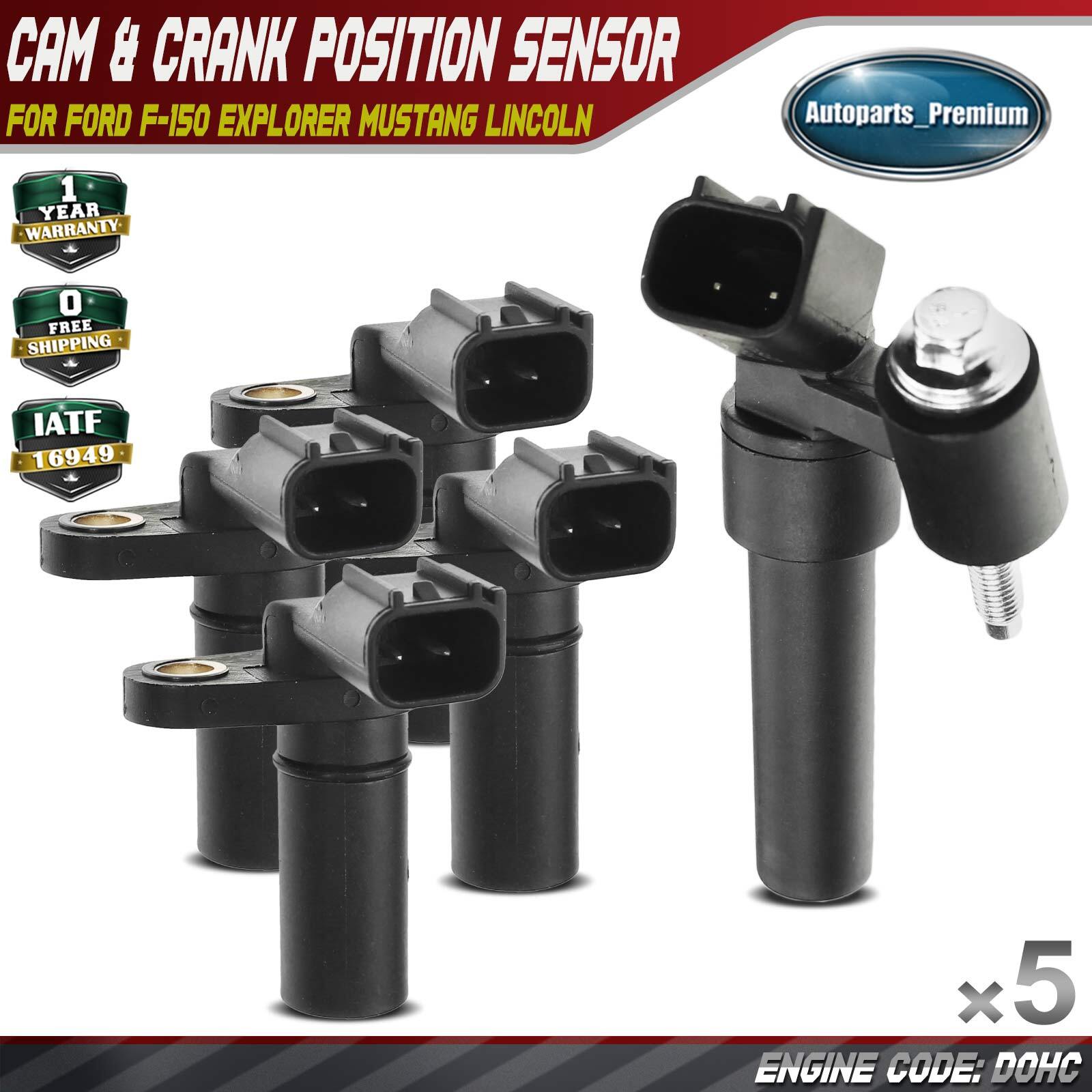 4x Camshaft & 1x Crankshaft Position Sensor for Ford F-150 Explorer Mustang DOHC