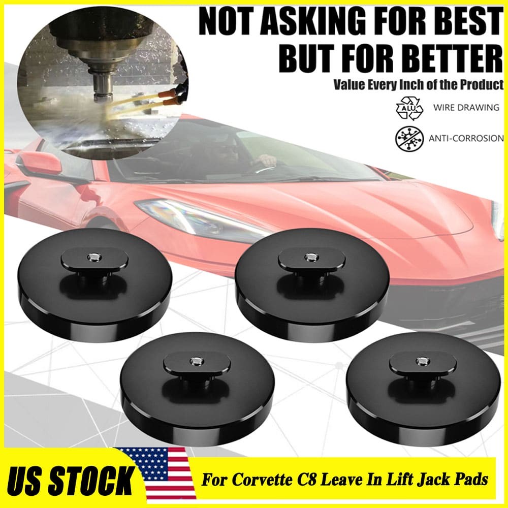 For C8 Z06 ZR1 Z51 2020 21 22 2023 Jacking Pads Pucks Black Leave Lift Aluminum