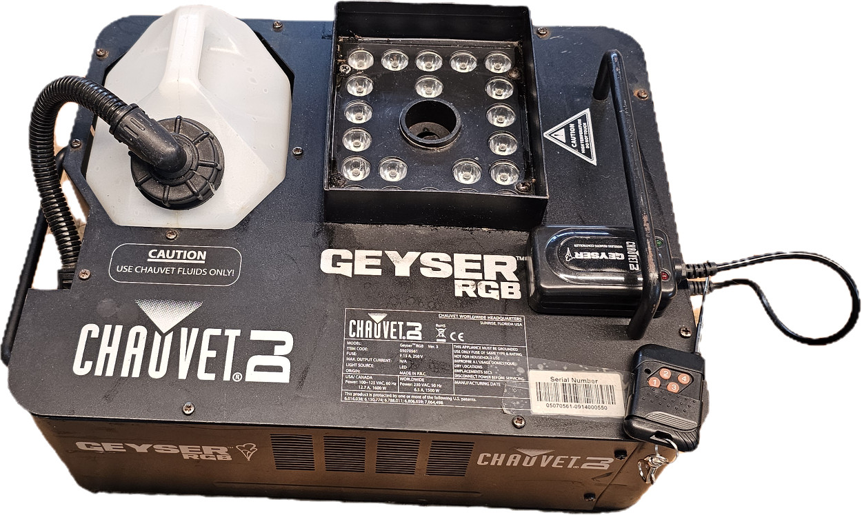 CHAUVET DJ Geyser RGB Fog Machine DMX 800W 2.5L LED Light Effect