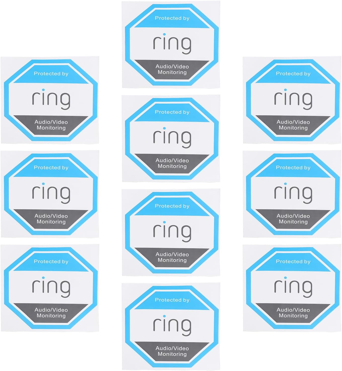 10Pcs CCTV Doorbell Camera Sticker Ring Doorbell Stickers PVC Waterproof Sticker