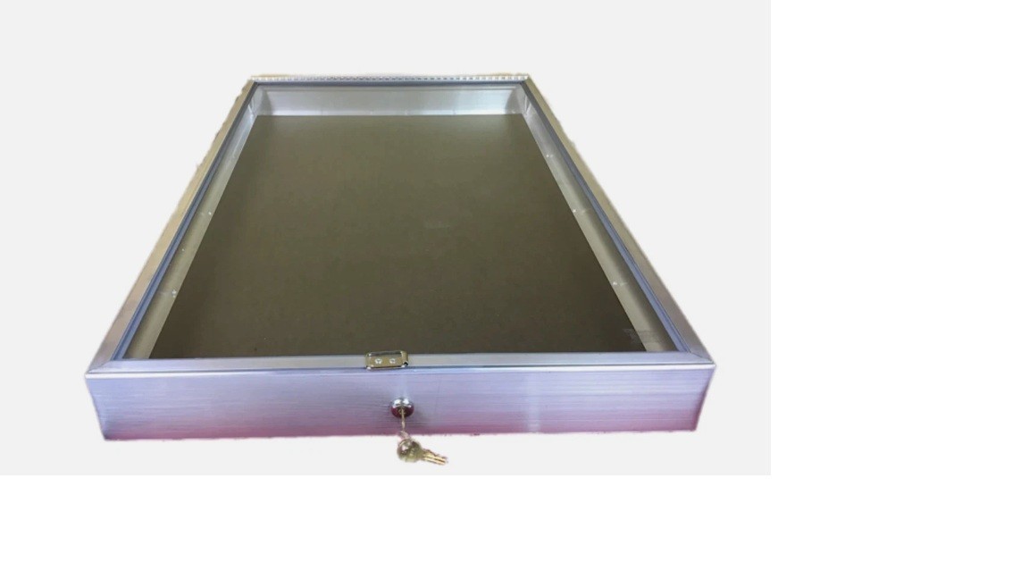 Aluminum Display Case 34 x 22 x 3 Black Gun Pistol Knife Trade Card Show Box
