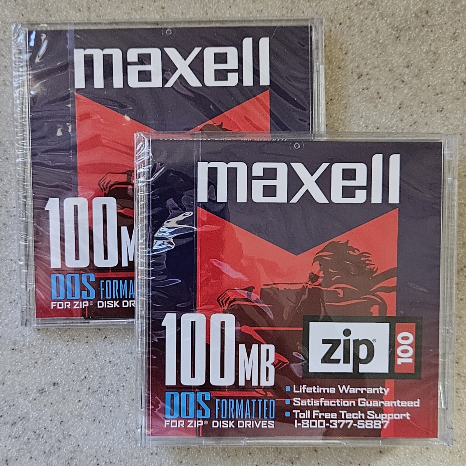 Maxell Zip Disk 100MB Storage Lot of 2 - Factory Sealed NEW