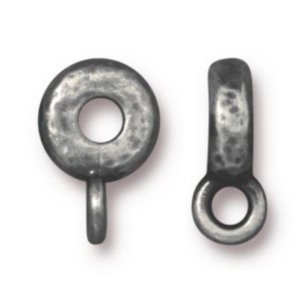 TierraCast Hammered Spacer Bail, Antiqued Pewter (4/pkg.)