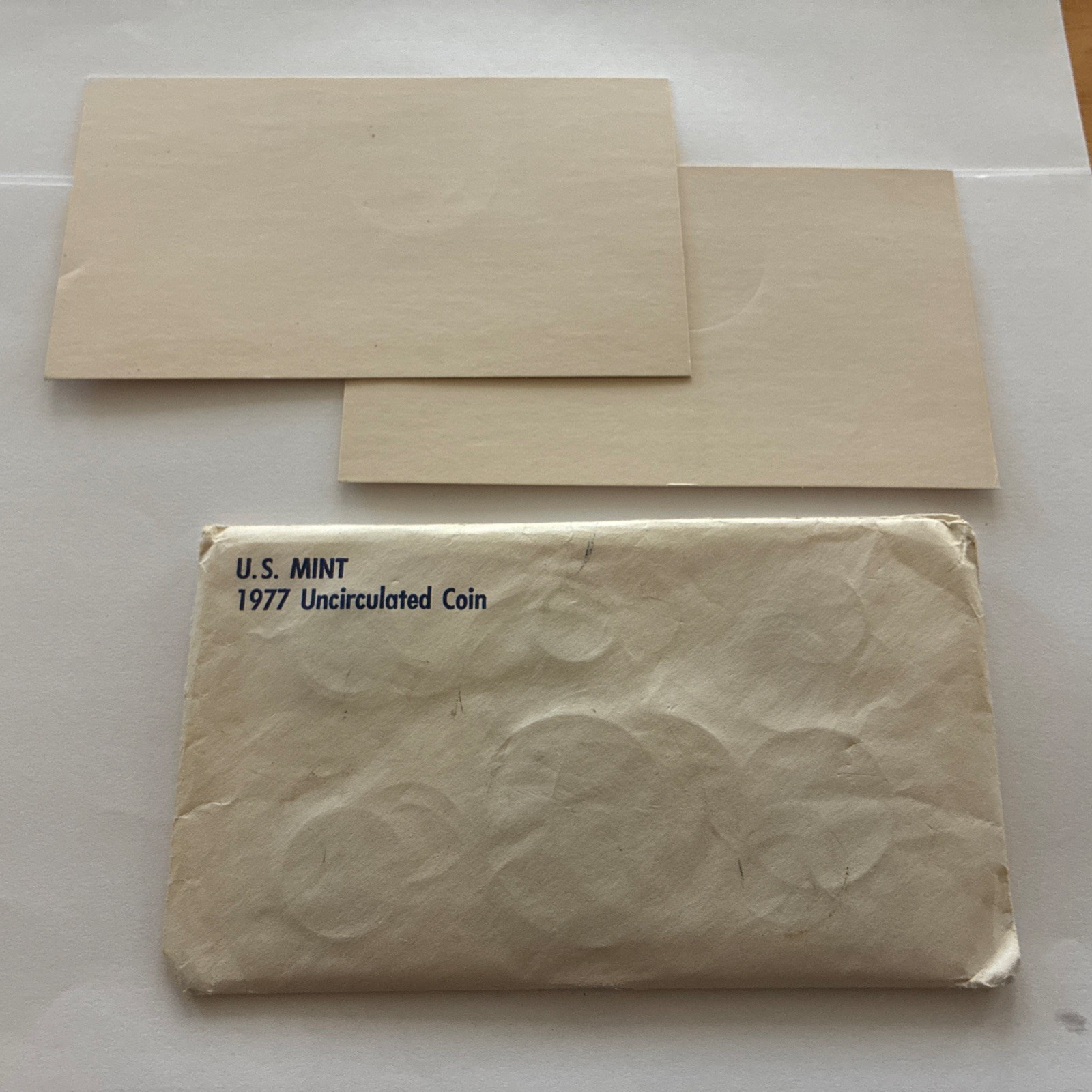 1977 US Mint Uncirculated Set ENVELOPE - REPLACEMENT ENVELOPE - NO COINS