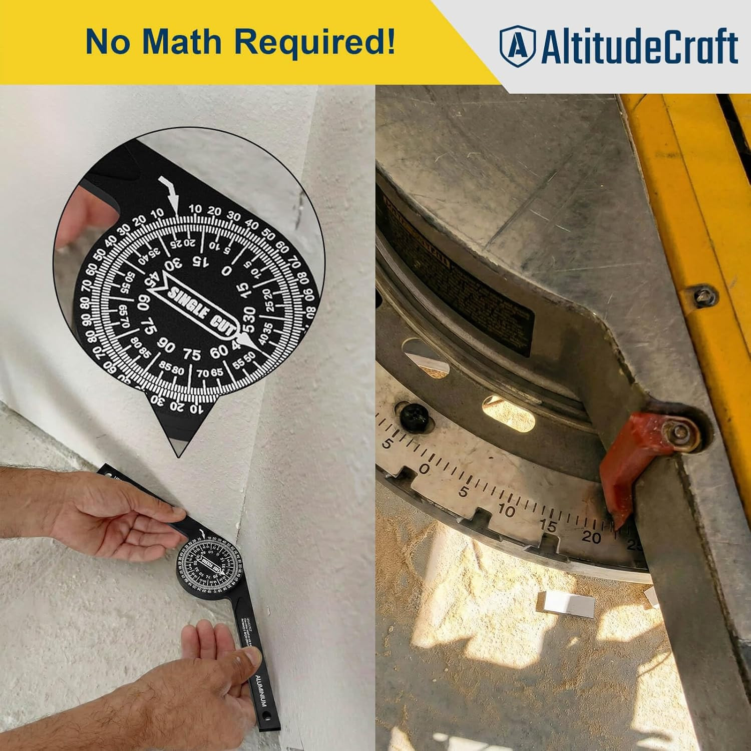 Precision Miter Saw Protractor – No-Math Angle Finder for Crown Molding, Trim