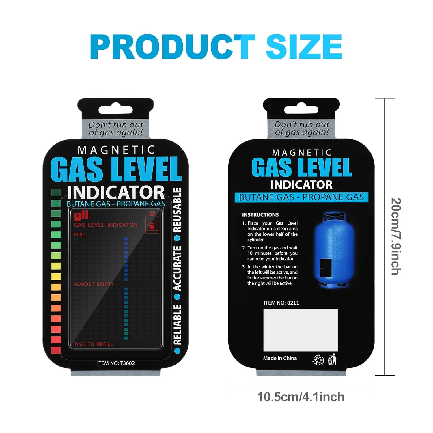 4 Pieces Magnetic Gas Level Indicator Reusable Propane Fuel Level Indicators Pro