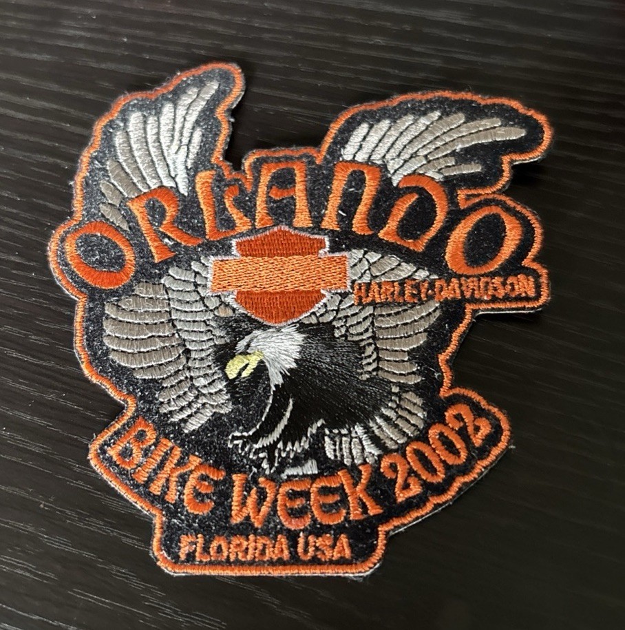 Vintage Harley-Davidson Orlando Bike Week 2002 Eagle Embroidered Patch NOS