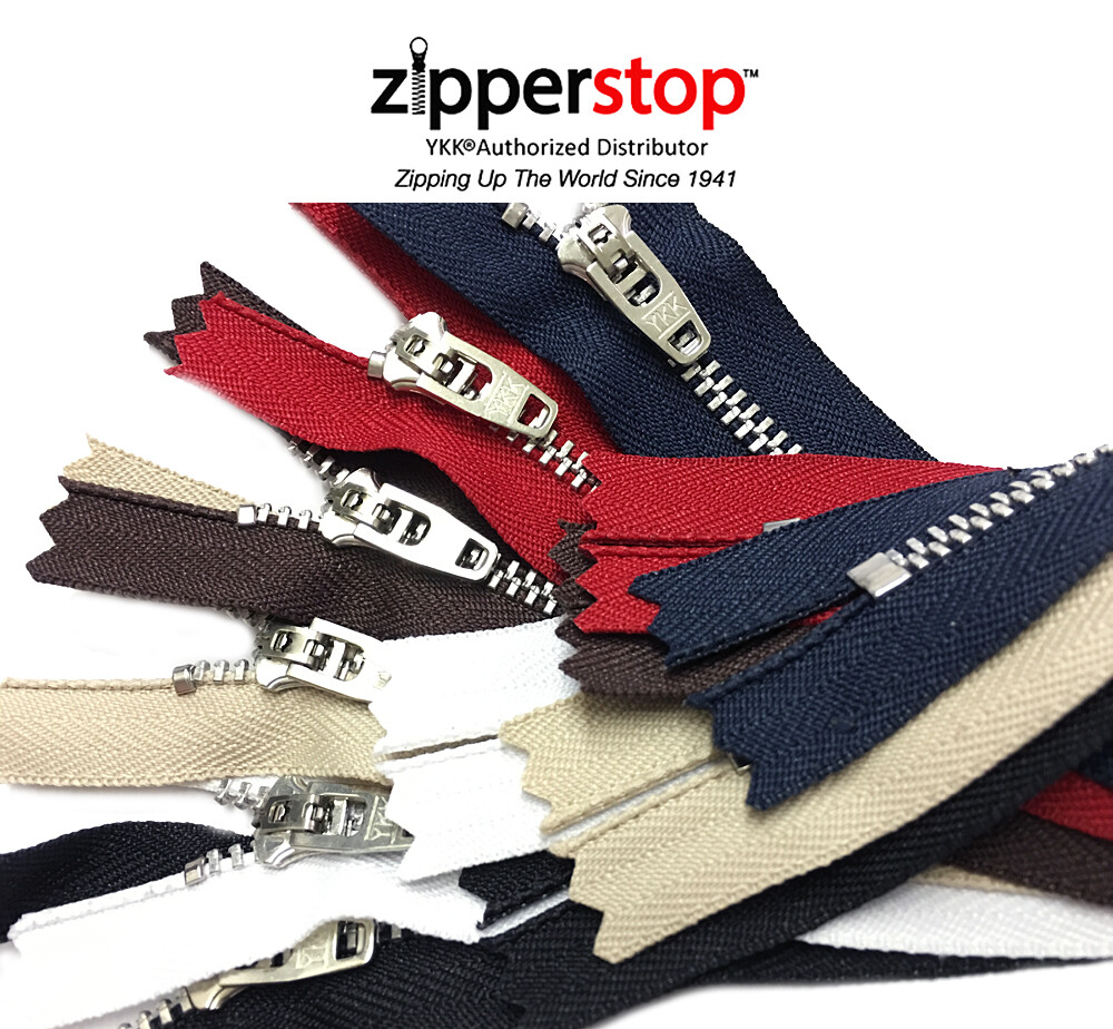 50 Pants Zippers YKK ® #4.5 Aluminum Metal Closed Bottom Length 4,7,9 or 11 Inch