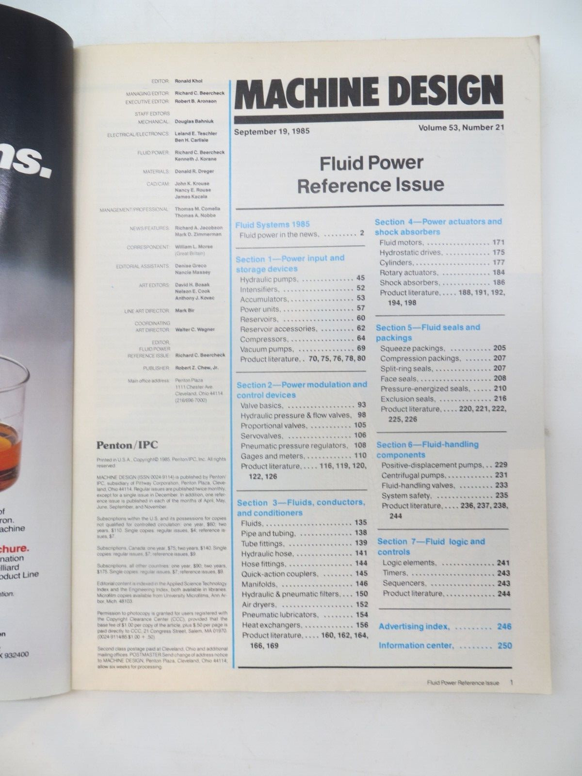 MACHINE DESIGN - A PENTON PUBLICATION September 19, 1985 -