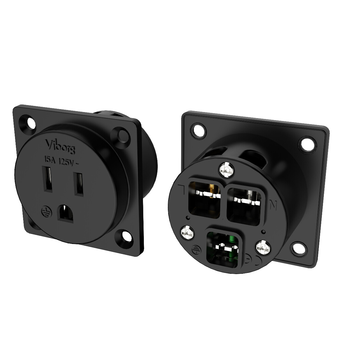 Viborg Copper + Rhodium Plated US Socket 15A 125V Receptacle Power Supply Outlet
