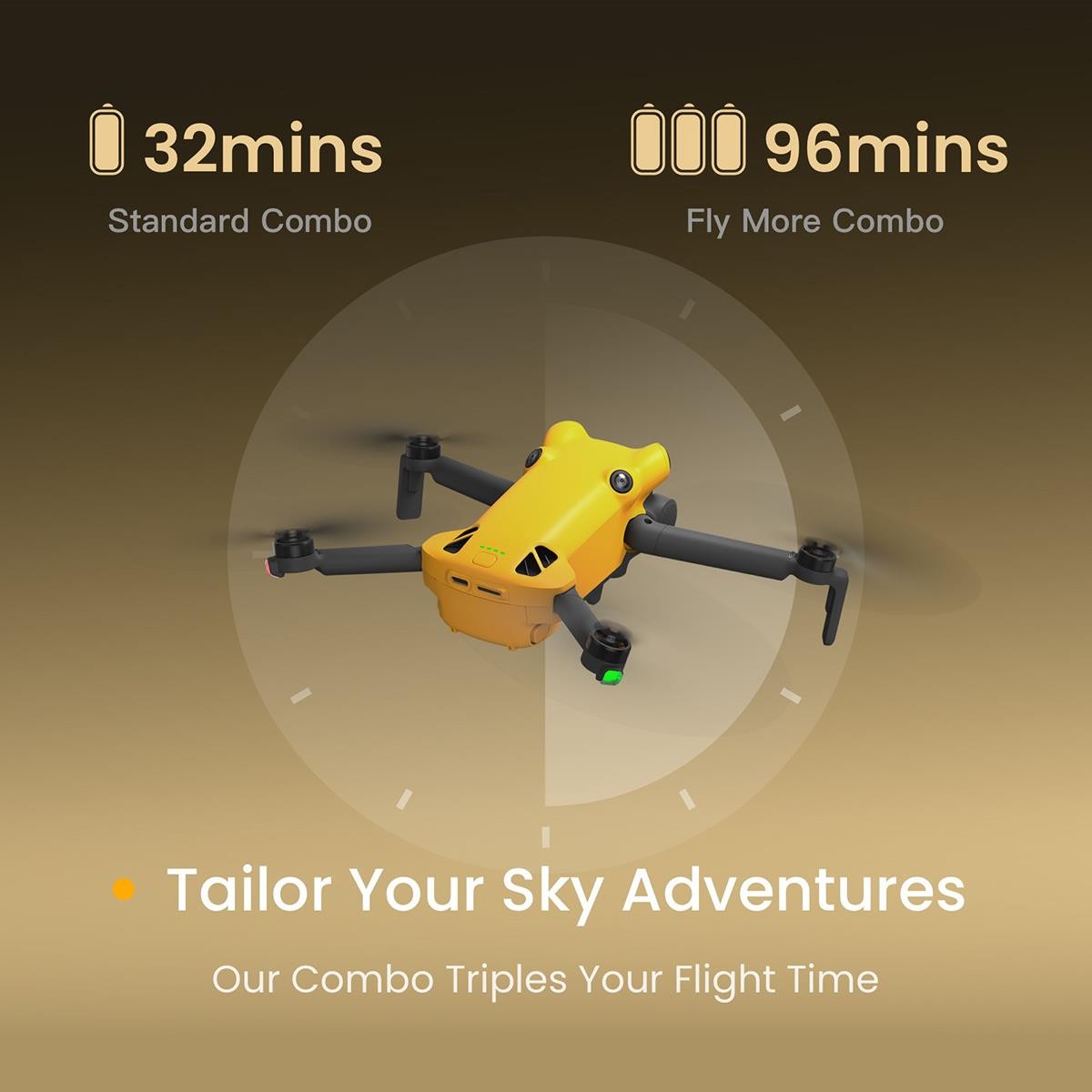 Skyrover X1 4K Drone with Smart Remote Controller, Yellow