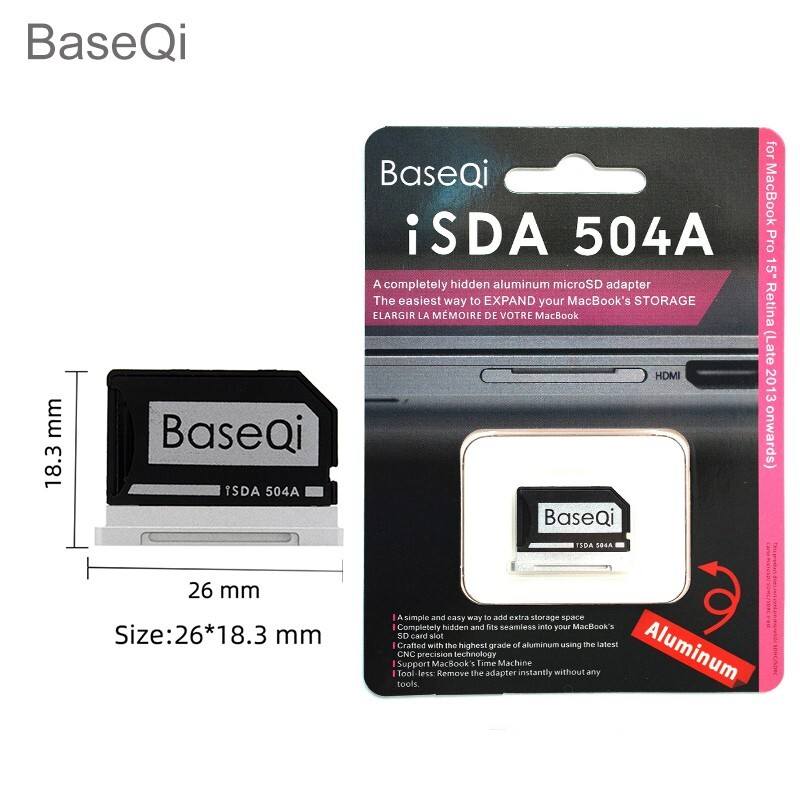 BaseQi for MacBook Pro Retina15'' Late 2013/After Aluminum MicroSD Card Adapter