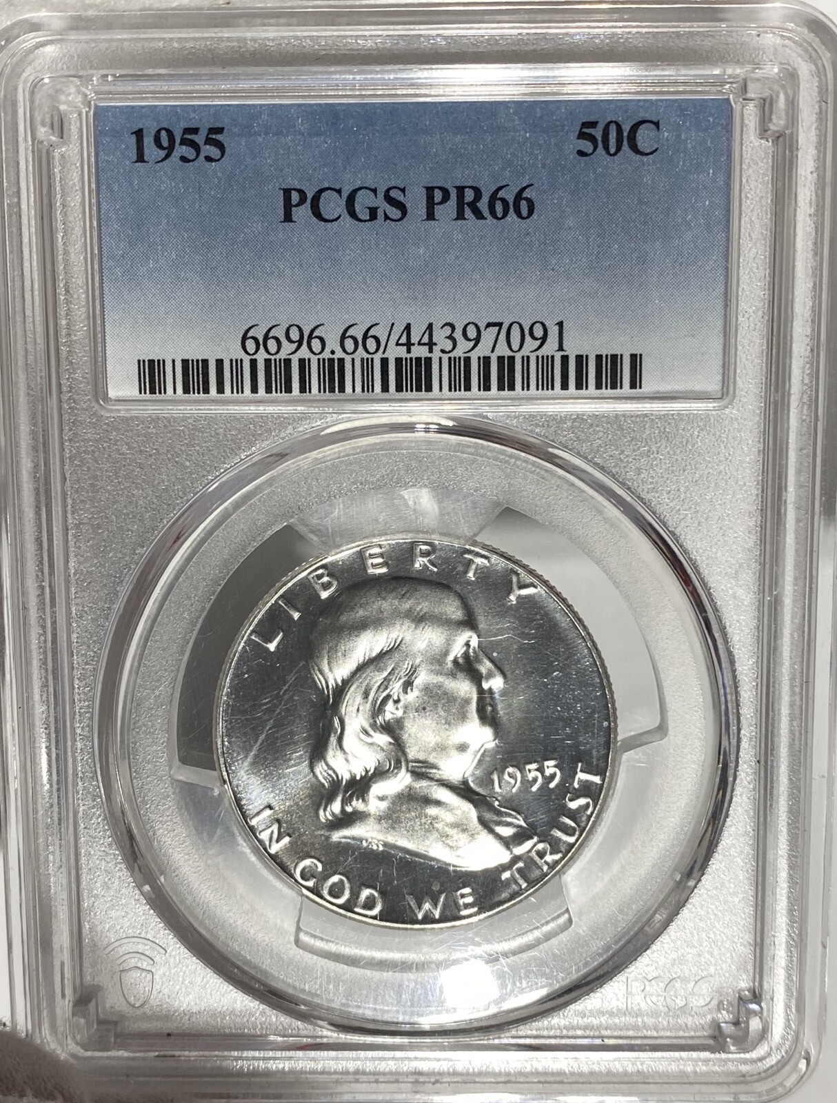 PROOF 1955 Franklin Half Dollar PCGS PR66 Nice Bright Coin Cameo Obverse KRBU