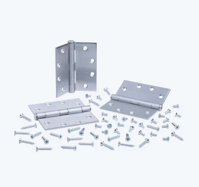 3pk Global Door Controls 4.5 In. X 4.5 In. Hinge (Bright Chrome) Full Mortise