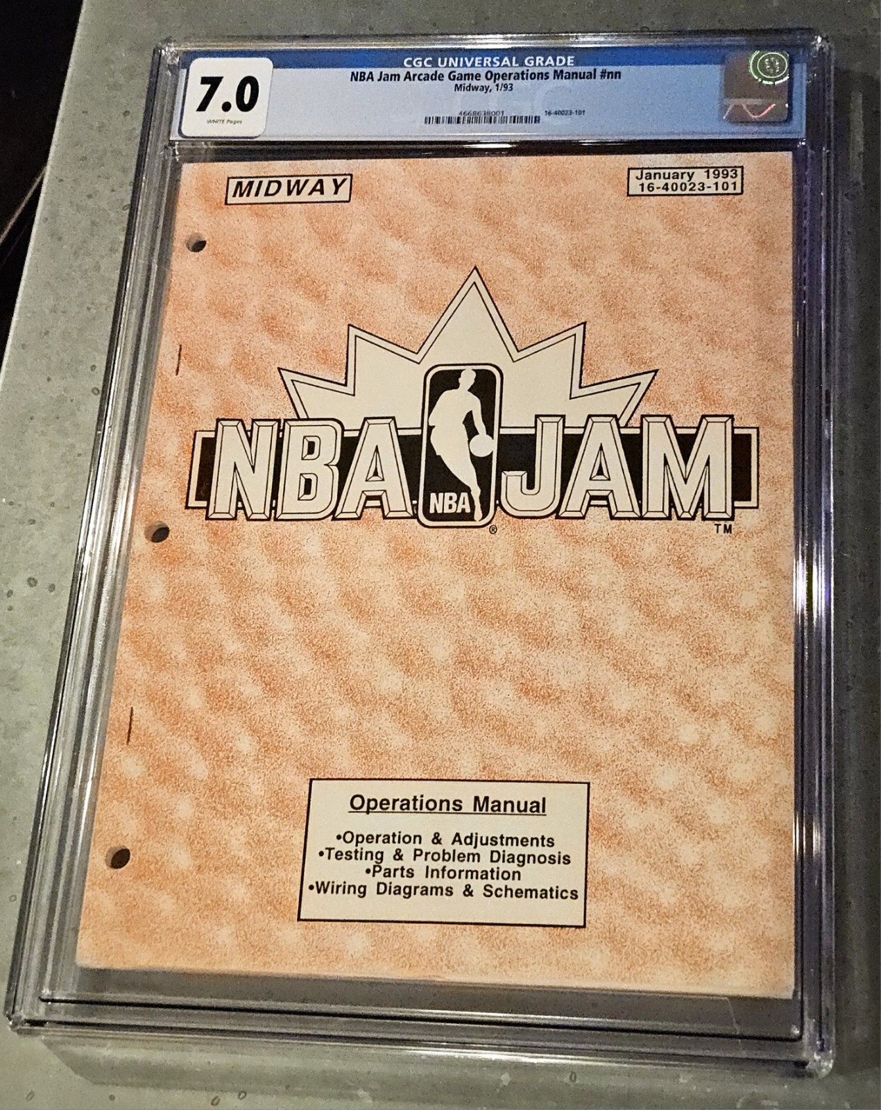 🏀NBA JAM🏀 Arcade Game MANUAL - 💎CGC 7.0💎 - VINTAGE - 1/93 - 1st Printing