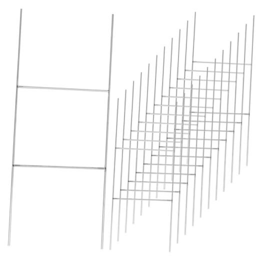 12 Pack Heavy Duty Metal H Frame Wire H Long Stakes, 24'' x 10'' Yard Sign