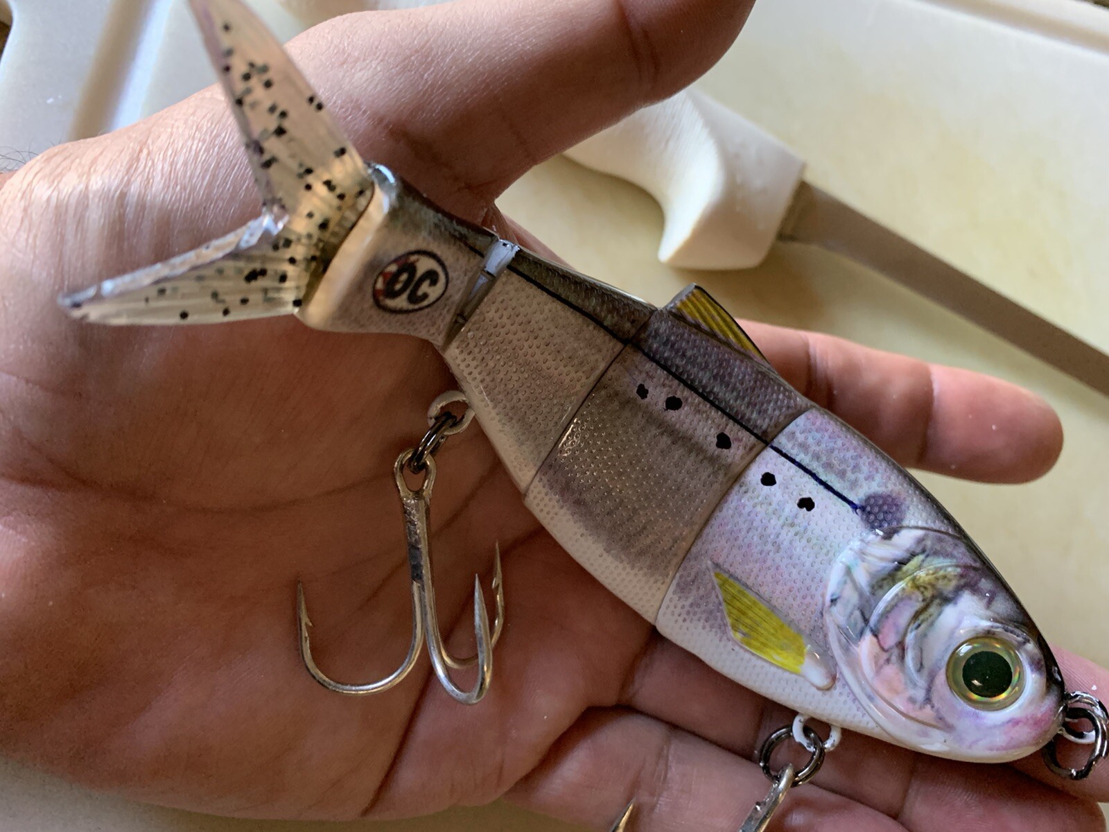 Pogie Lure SHAD Menhaden 2.30 oz. Orig. OC Swimbait White Bait 🔥BASS/Striper