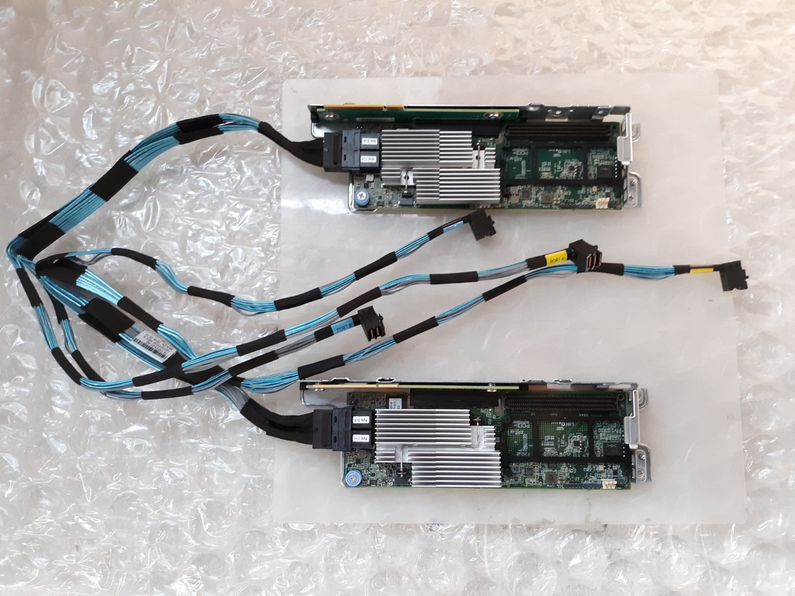 Pair of Cisco UCSC-MRAID12G 74-128626-02 RAID Controller Card w/ Cables + Riser