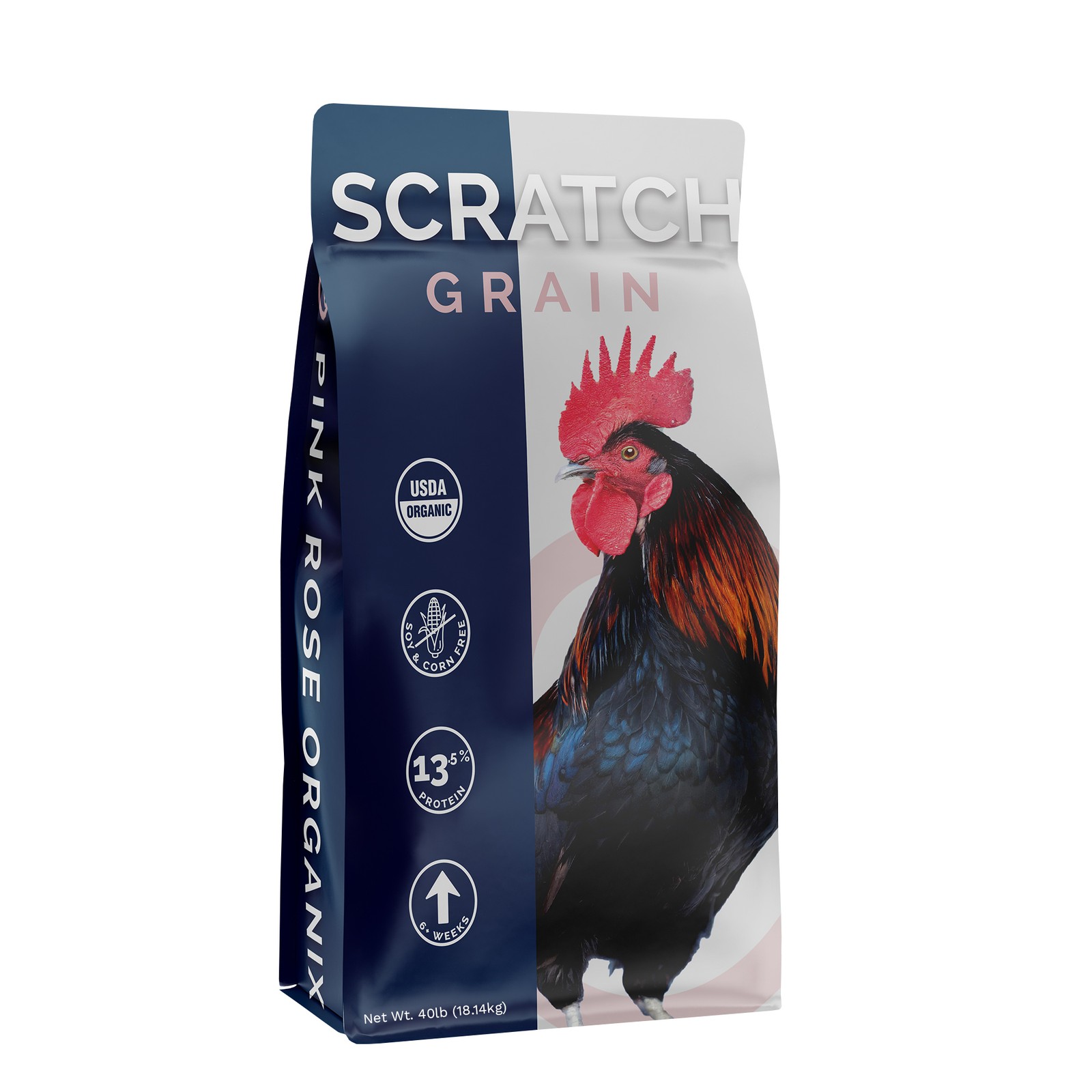 Pink Rose Organix Soy/Corn-Free Chicken Scratch Grain, 40lbs