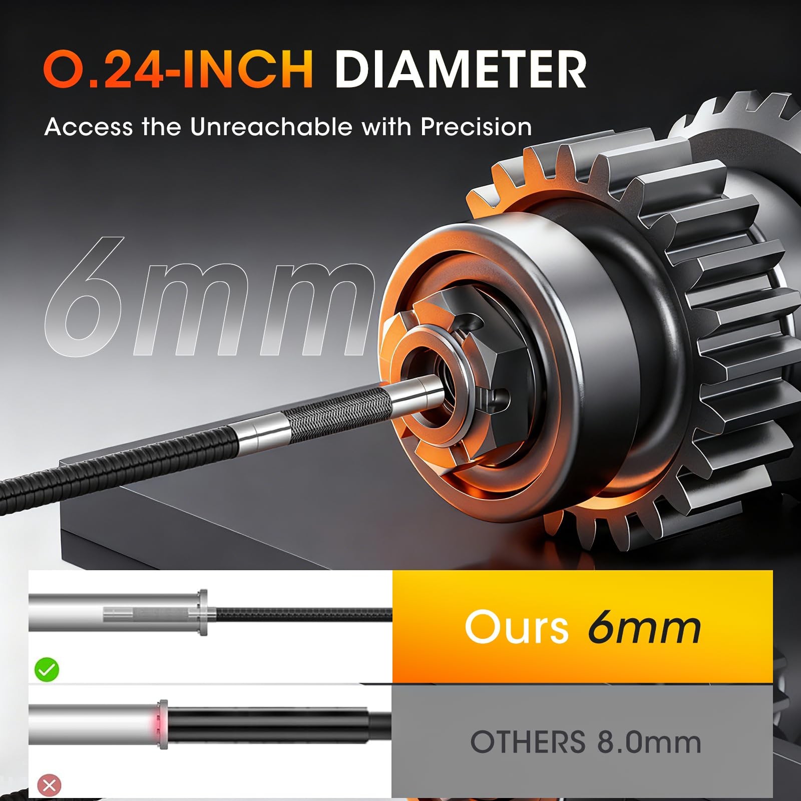 Inspection Camera with Light,1920P HD Industrial Endoscope with 5" IPS Screen...