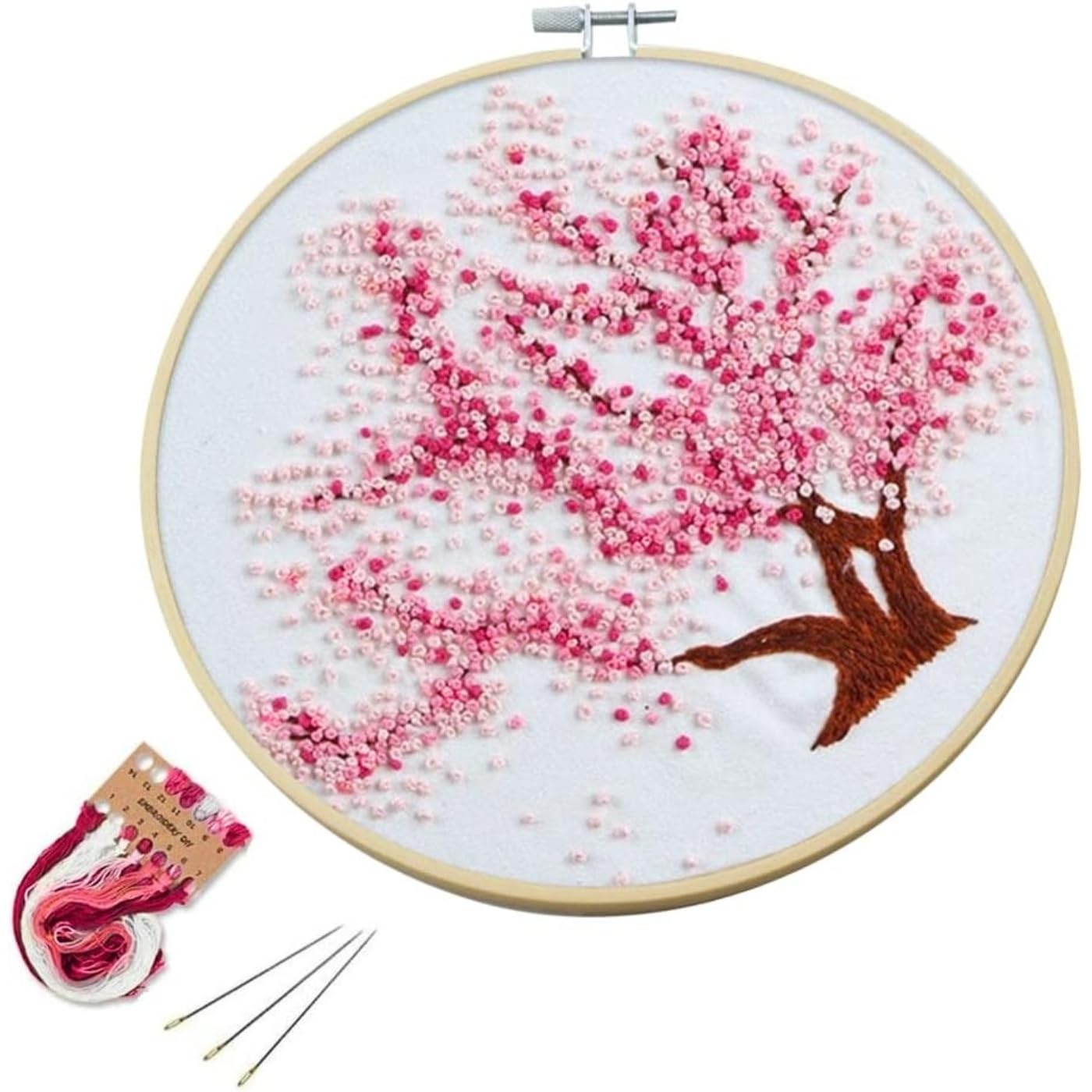 Arte Vita Embroidery Starter Kit Pink Pattern Full Range Small, White-Pink