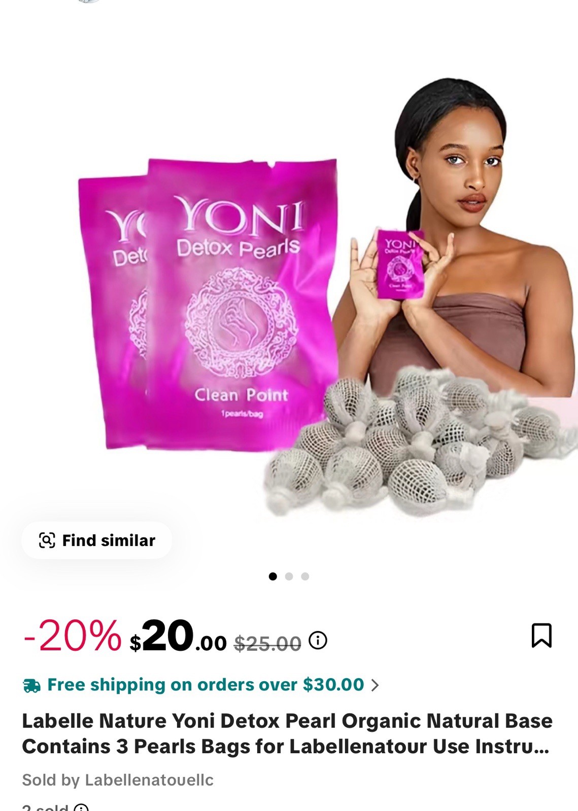 3 Pcs Yoni Pearls Natural Herbal Tampons  Balls 1 applicateur