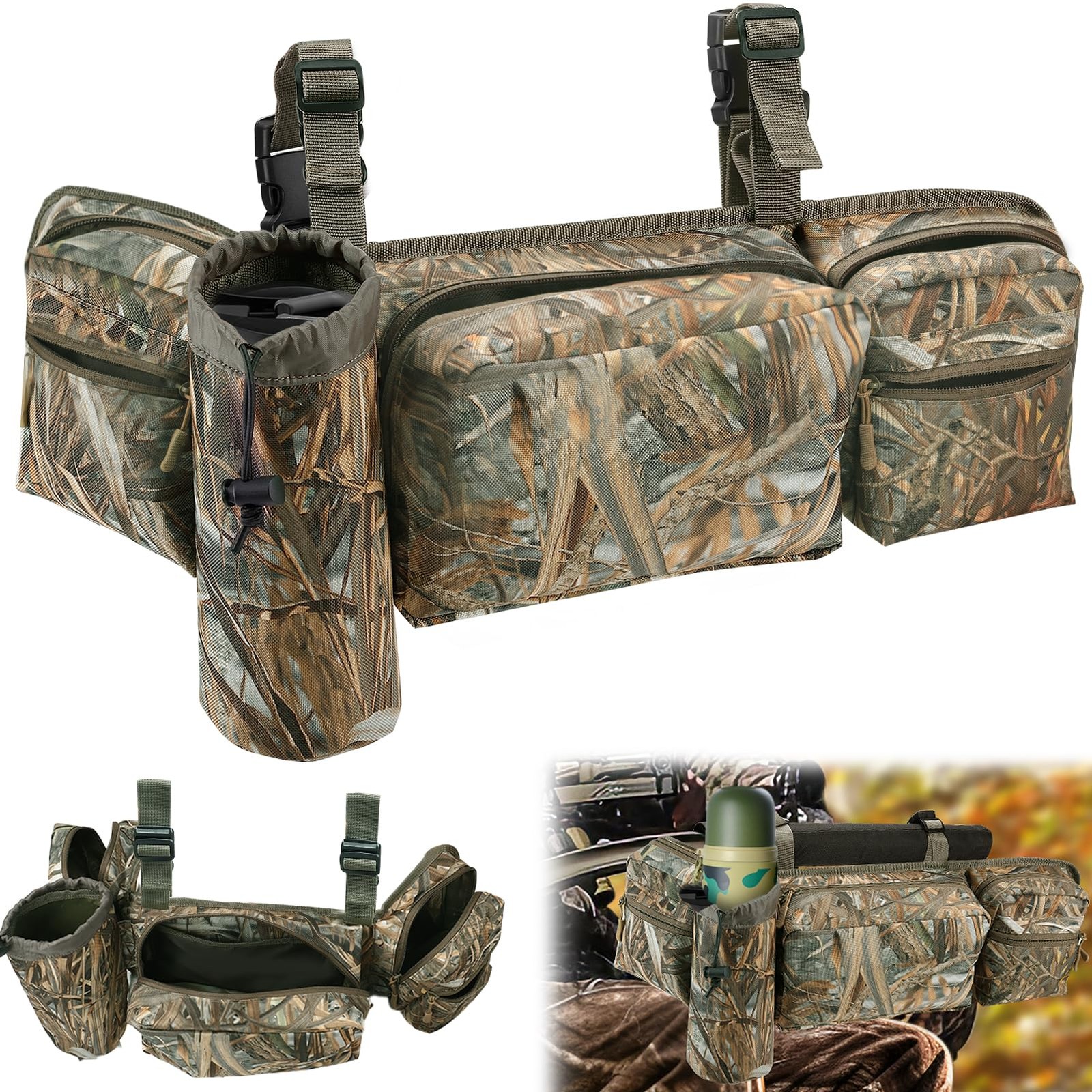 ANPHSIN Large Capacity Tree Stand Hunting Bag with 6 Pouches - Camo