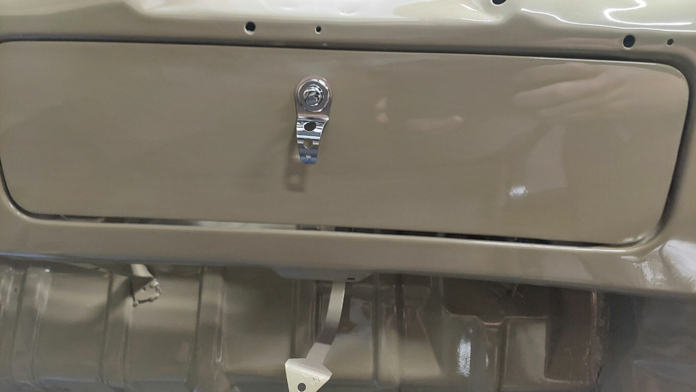 VW TYPE 1 3 BUG GHIA ACCESSORY DRILLED GLOVE BOX DOOR PULL OPEN GLOVE BOX DOOR