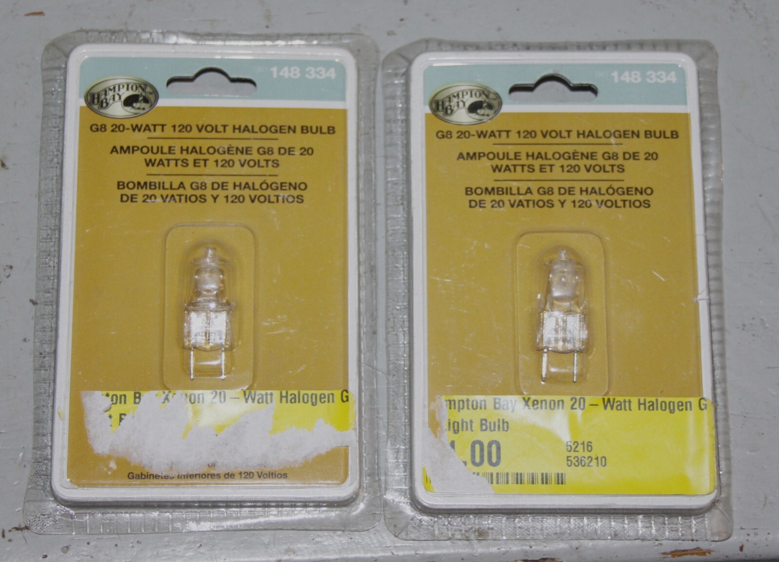 Hampton Bay ~ 20w 120v 2-Pin ~ Replacement ~ Under Cabinet Light Bulb 2pack