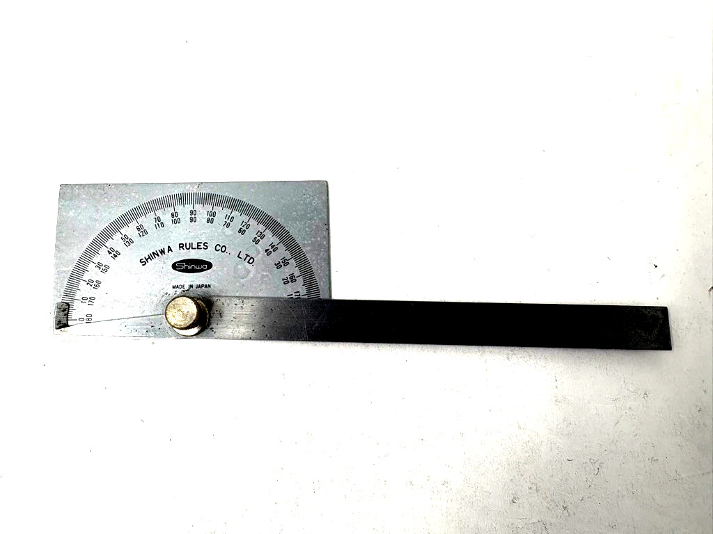 Machinist Protractor Shinwa Rules Co. Stainless Steel  0-180° Tool Die Lathe