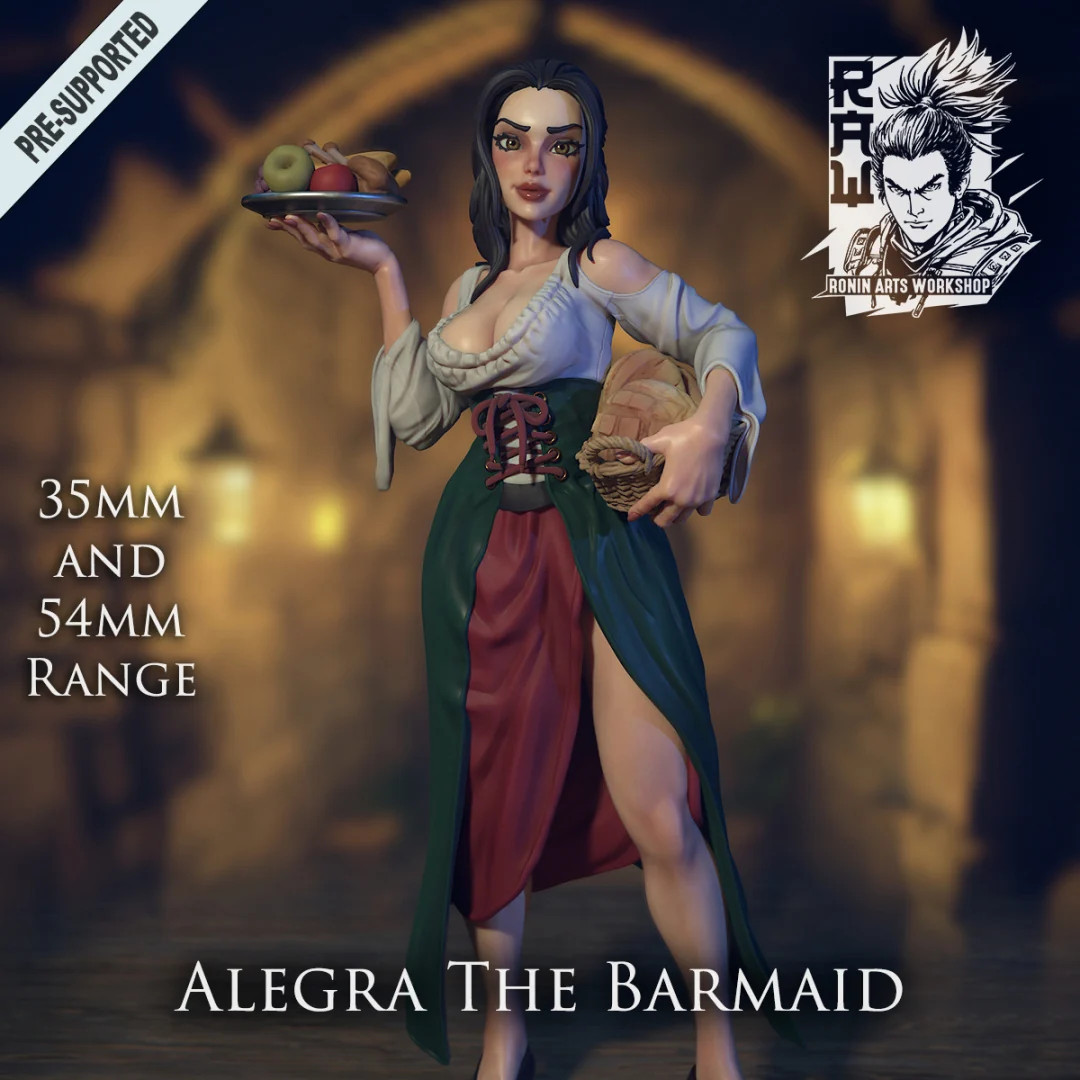 Barmaid Alegra - Resin Tabletop Miniature