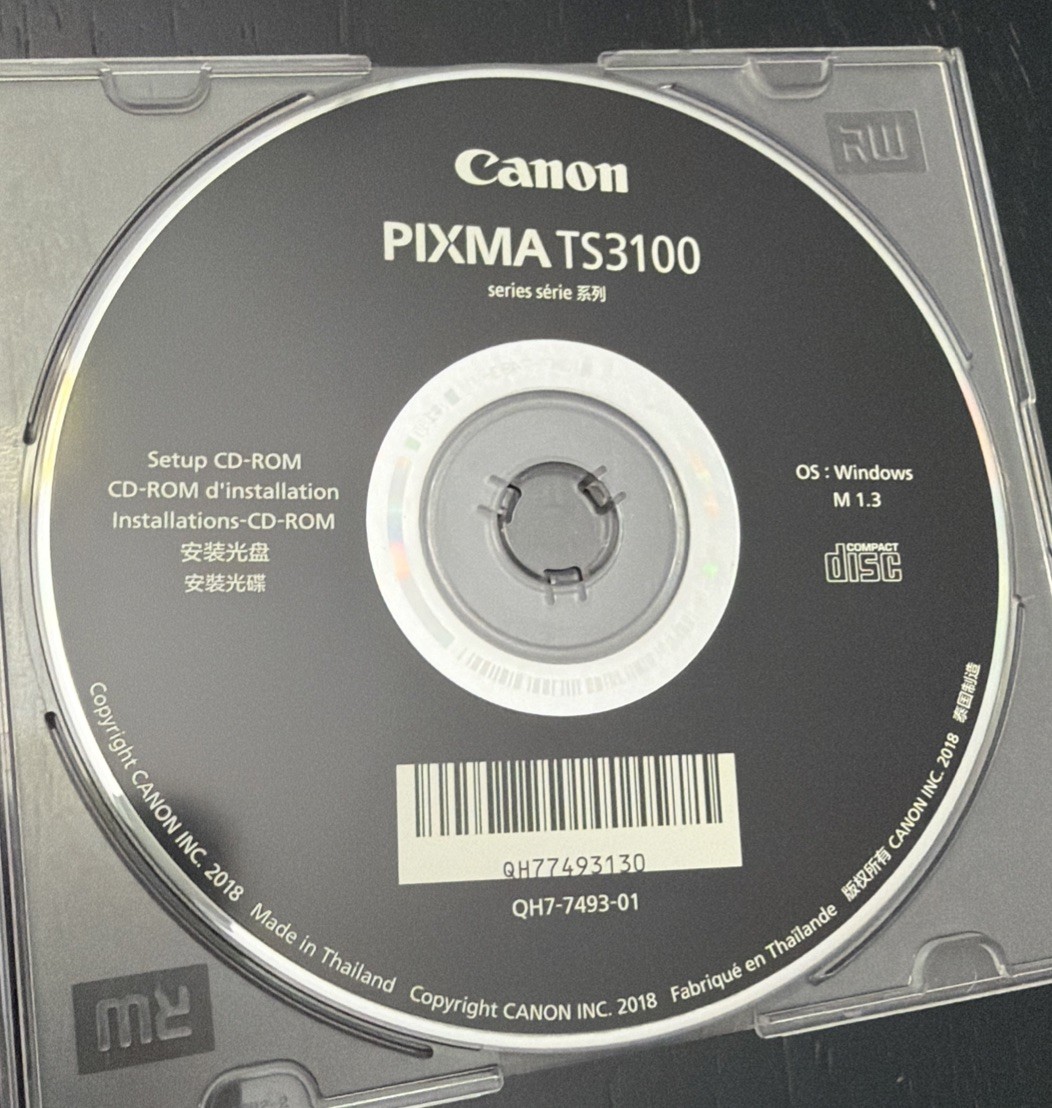 Canon PIXMA TS3100 Printer Setup Installation CD-ROM Windows M 1.3 DISC ONLY