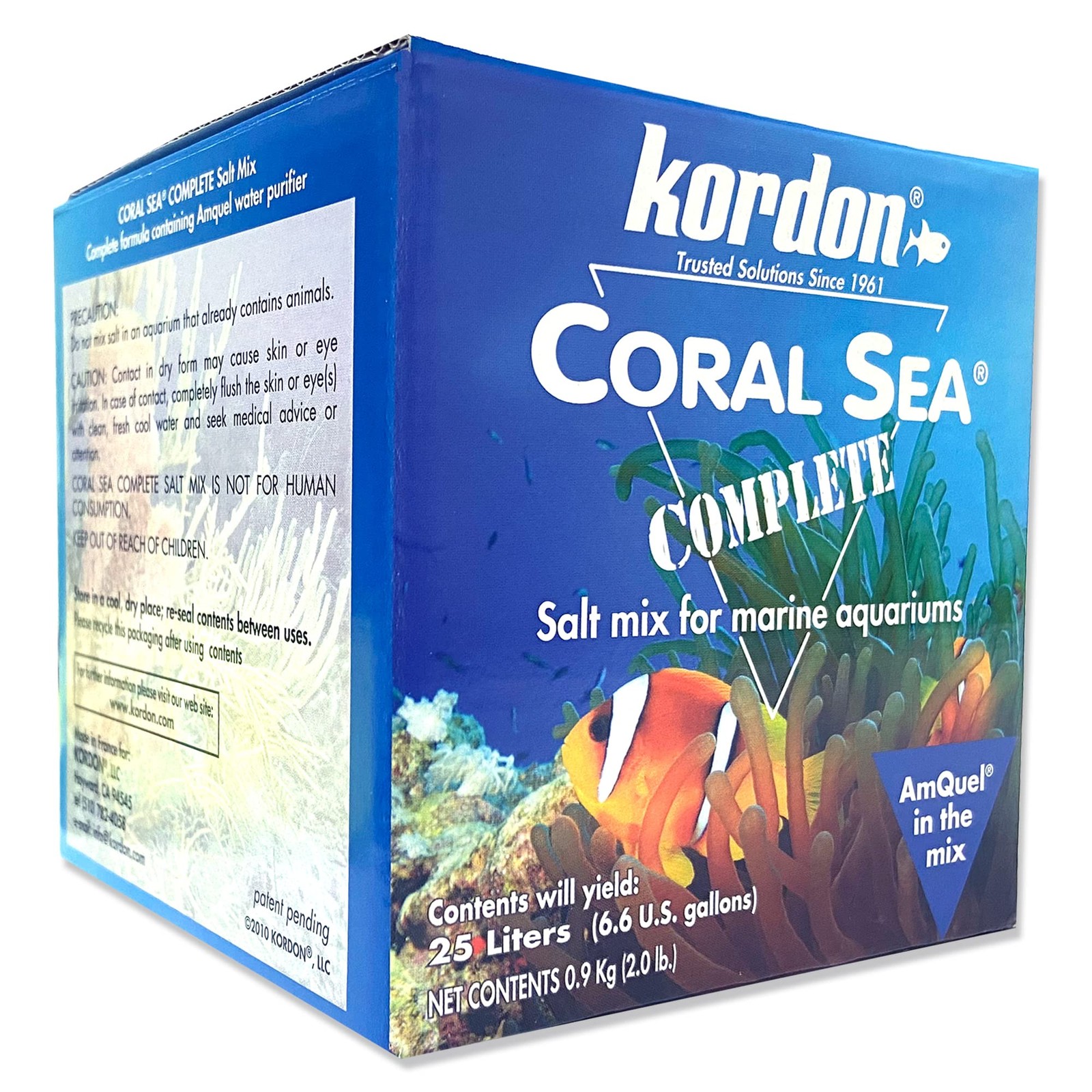 KORDON #22025 Coral Sea Salt Mix with Amquel, 7-Gallon White