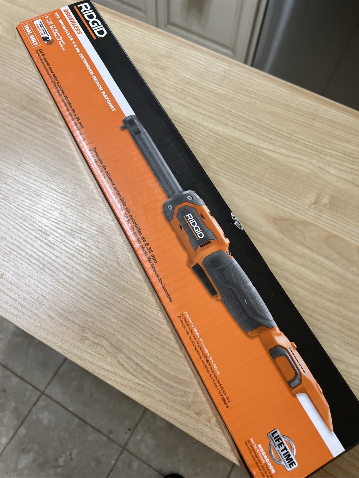 ✅New Sealed✅ Ridgid 18V Brushless Cordless 1/4" Extended Reach Ratchet Tool Only