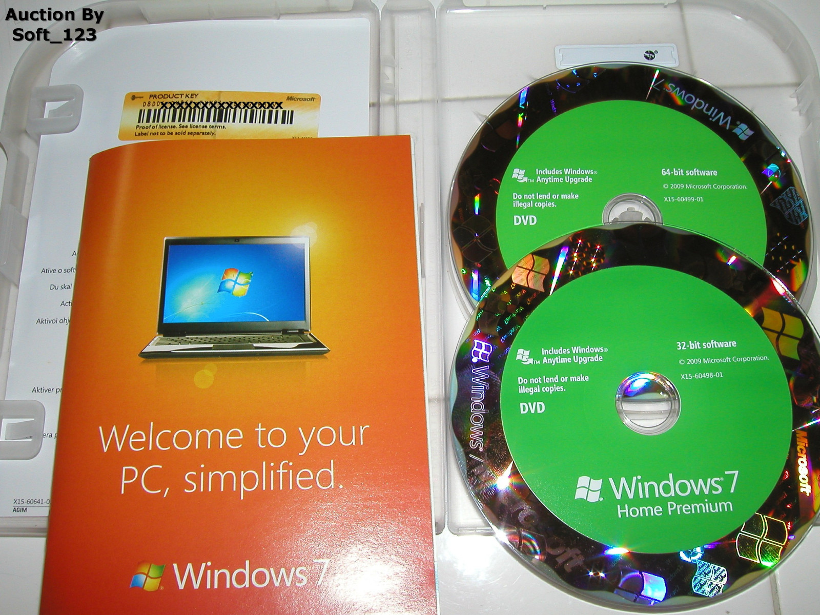 Microsoft Windows 7 Home Premium Full 32 Bit & 64 Bit DVD MS WIN =BRAND NEW BOX=