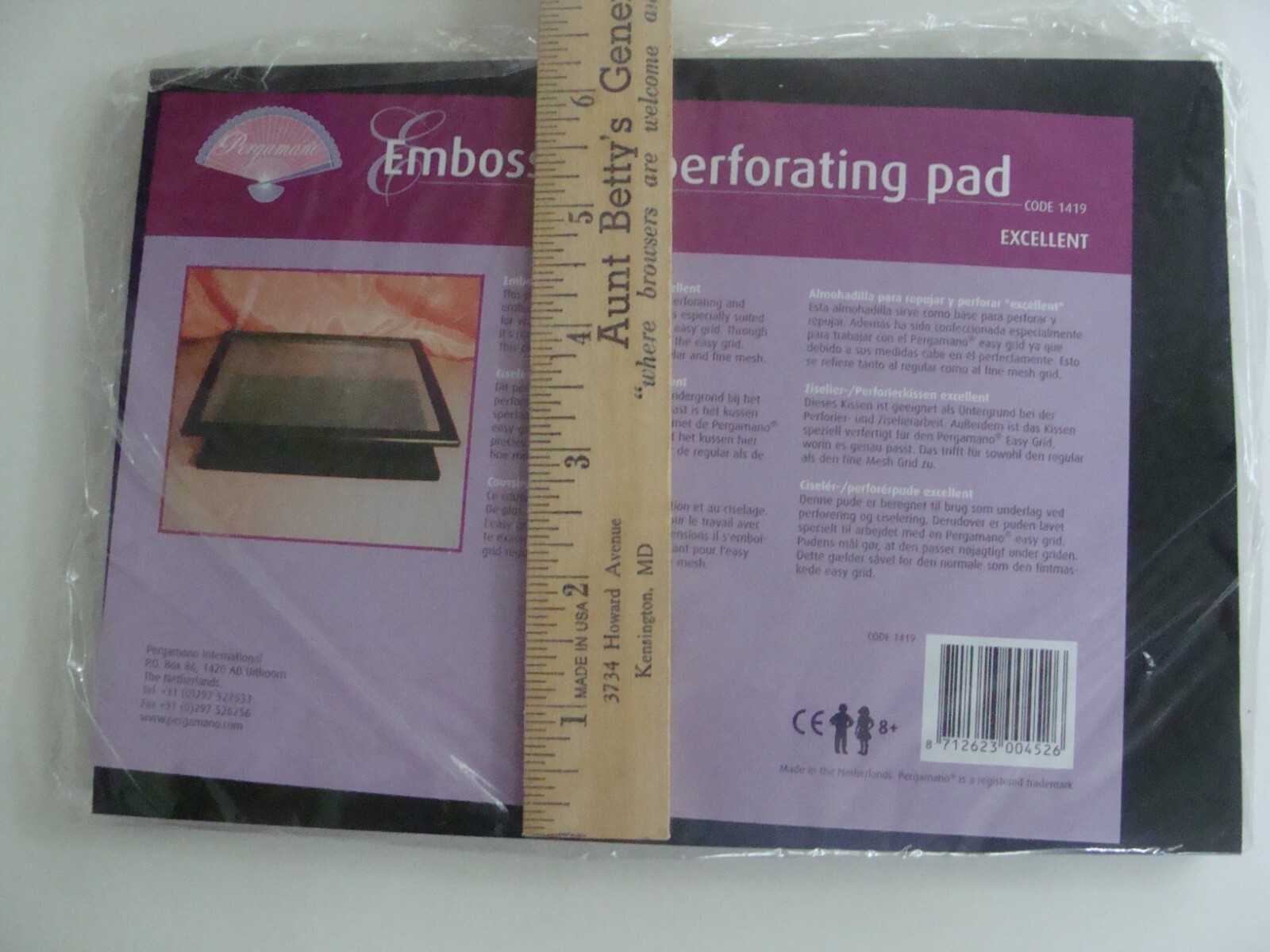 NEW SEALED Medium Embossing/Perforating Pad Rubber Rainbow Item 3001 USA