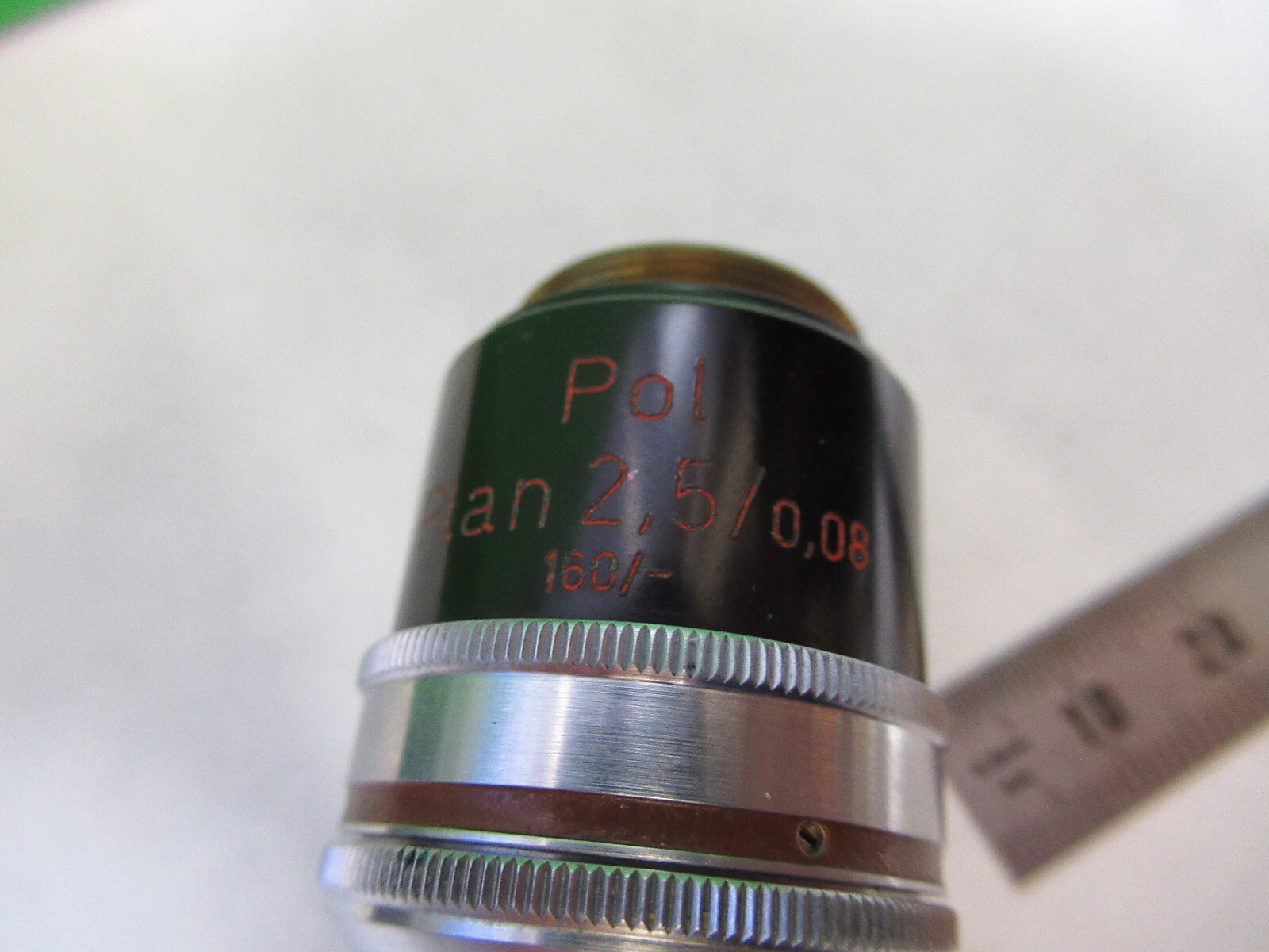 ZEISS OBJECTIVE POL 2.5X /160 POLARIZATION MICROSCOPE PART AS PICTURED X9-B-42