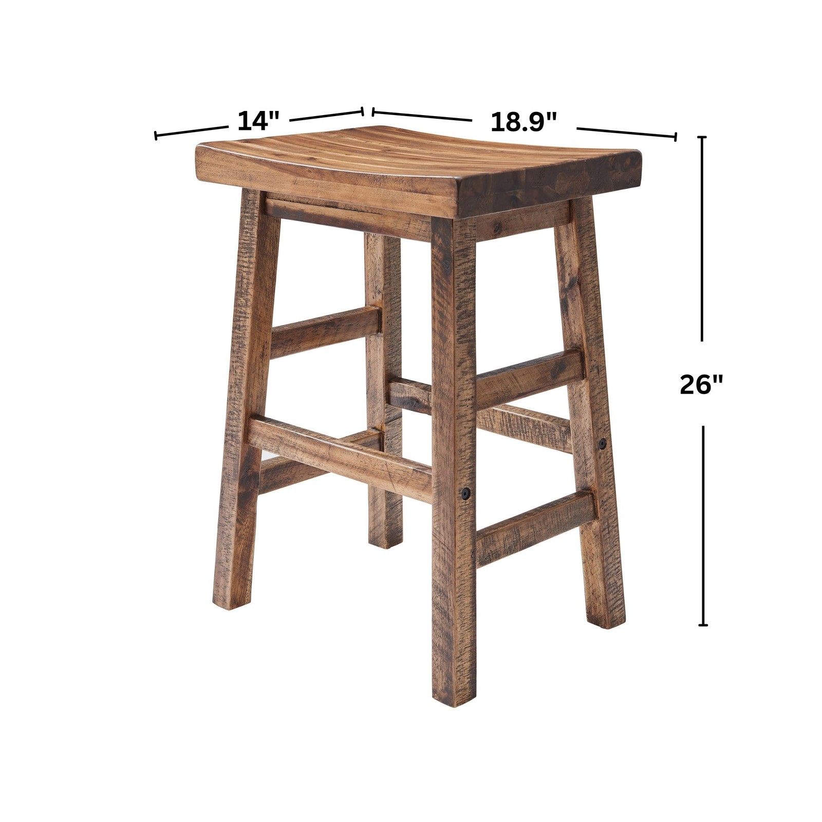 Durango 26-Inch Tall Industrial Wood Counter-Height Stool Bar Stool, Kitchen,...
