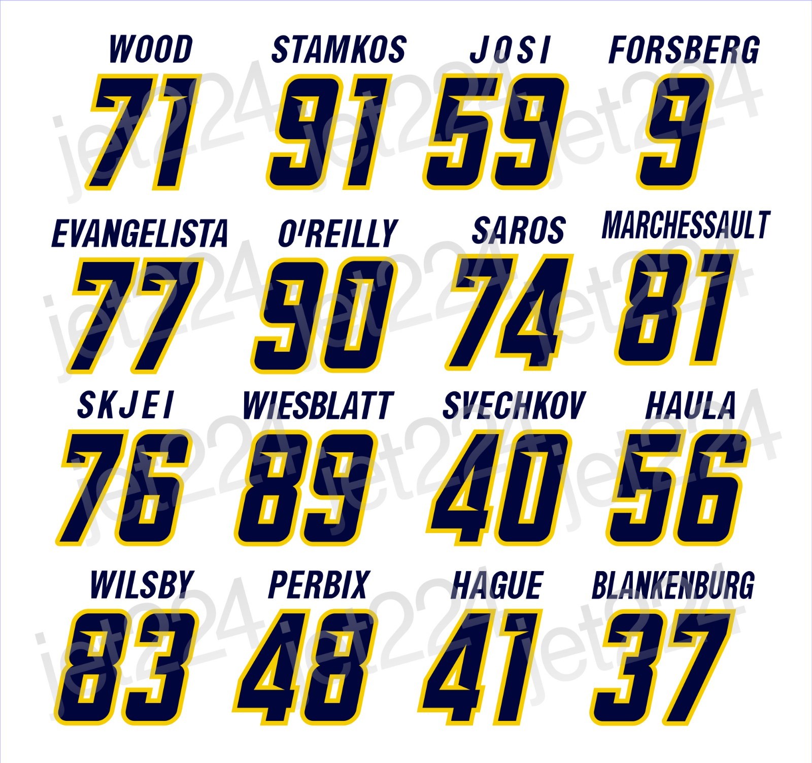 Nashville Predators STICKER DECAL 2025-26 Josi Forsberg Stamkos Skjei O'Reilly