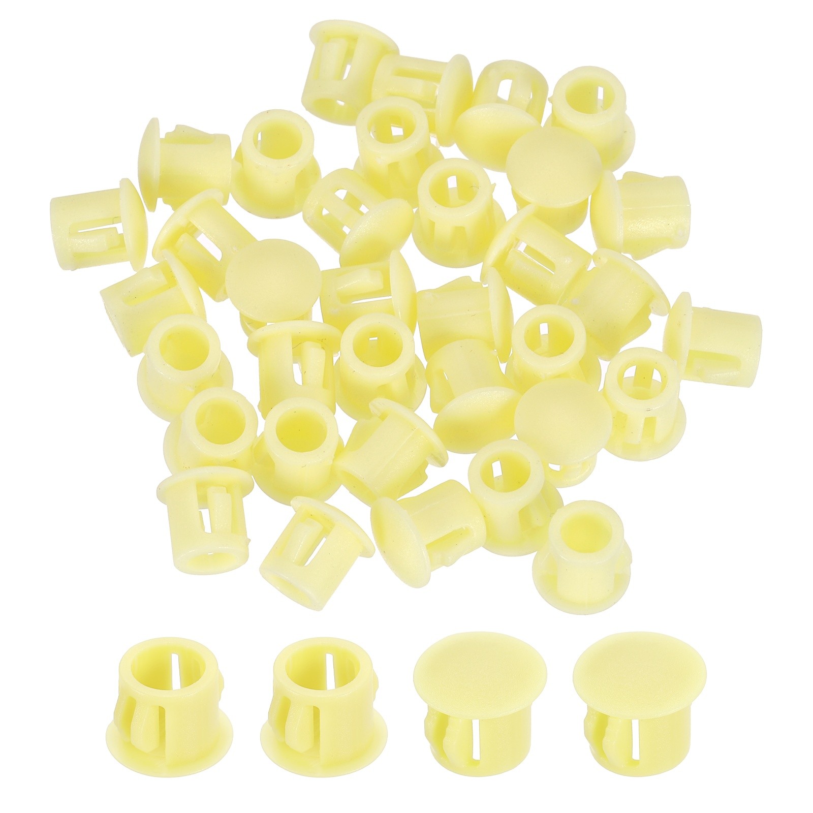 100pcs 10mm Yellow Hole Plugs Flush Type Plastic Plugs